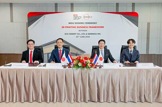 SCG ผนึก Serendix รุกตลาดก่อสร้างญี่ปุ่น ผลักดัน “SCG 3D Printing Mortar” เชิงพาณิชย์ ยกระดับงานก่อสร้างยุคใหม่สู่เวทีโลก